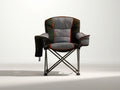 Black/Gray/Orange Folding Camping Chair with Padded Armrests, 36 x 24 x 40 in