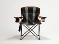 Black/Orange Folding Camping Chair with Cup Holders, Steel Frame and 600D Polyester, 37.4 x 23.6 x 23.6 in