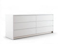 White 6-Drawer Double Dresser, 63.75 x 18.88 x 30.75 in.