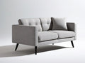 Light Gray 2-Seat Loveseat Sofa with Black Steel Legs, 63 x 34 x 33 in