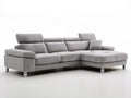 110 x 65 x 39 in Gray Corduroy Right-Facing Sectional Sofa with Adjustable Headrests